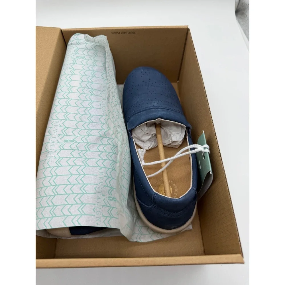 Revitalign Ridgeway Picasso Navy Blue Slip On Shoes Womens 8.5B